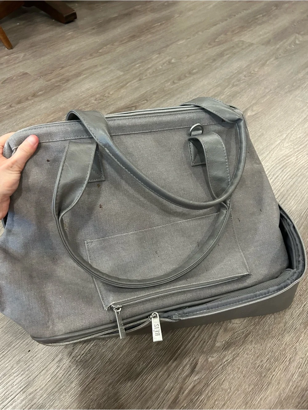 Beis Gray Travel Weekender Bag - Versatile Carryall (Broken!) - Picture 4 of 6